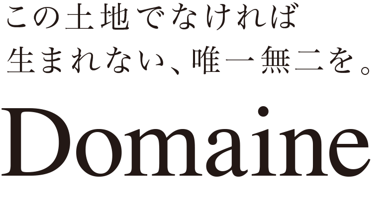 この土地でなければ生まれない、唯一無二を。Domaine